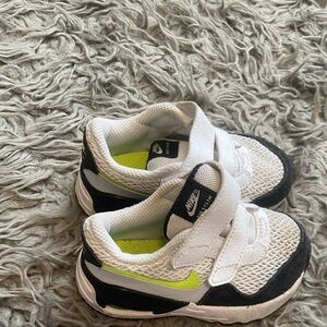 Nike Kids White, Black, and Green Sneakers